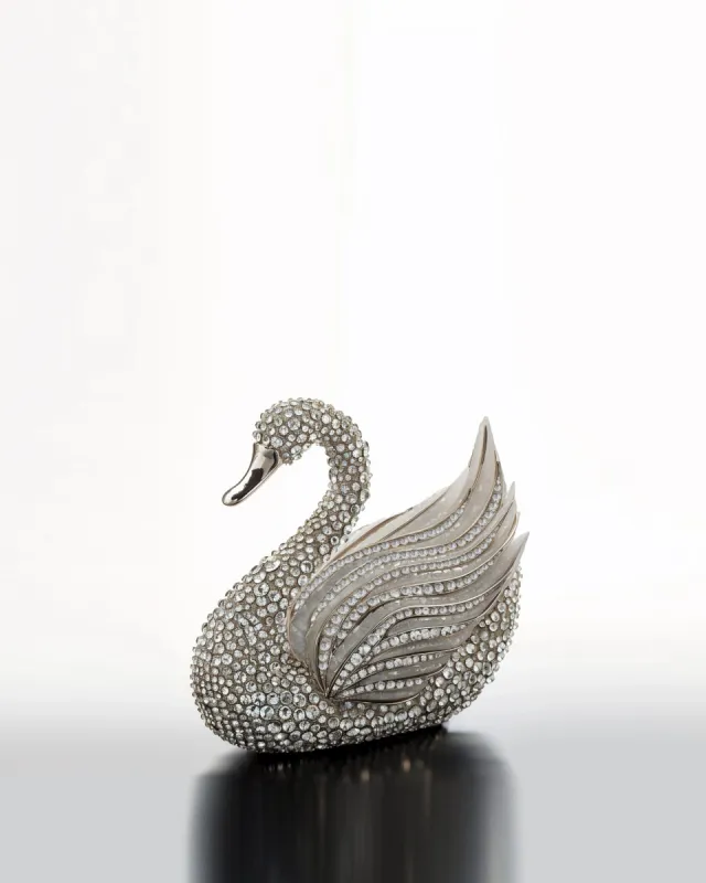 Valentina Swan Crystal Clutch - Silver sold by JW PEI