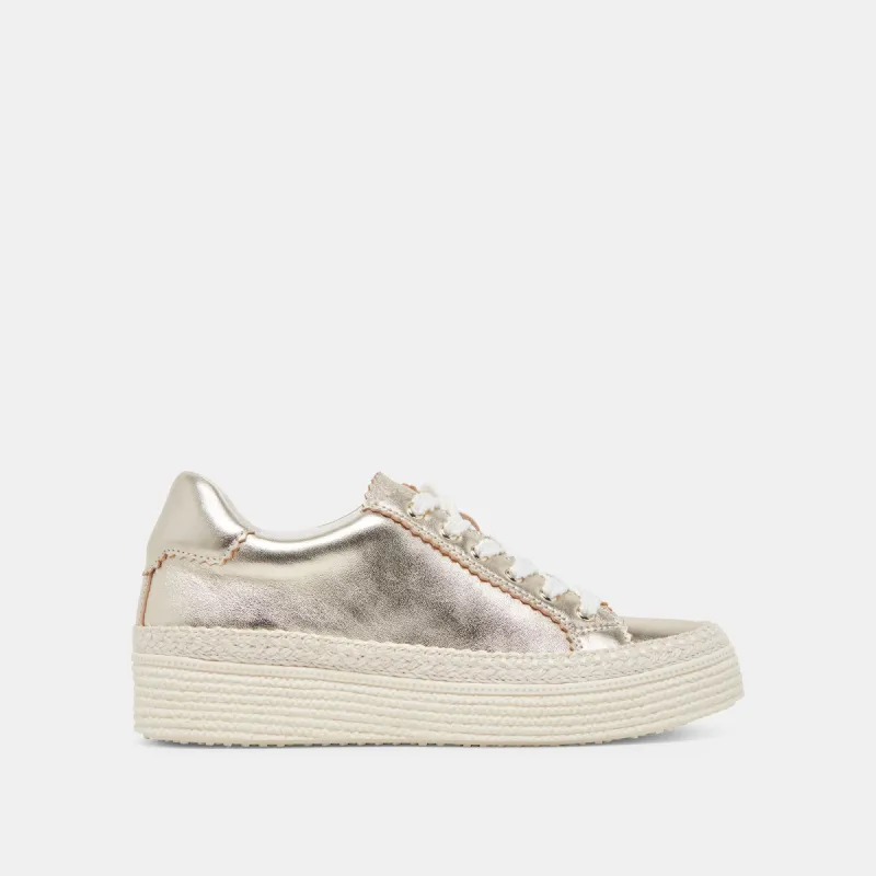 LENNIX SNEAKERS LIGHT GOLD METALLIC LEATHER sold by Dolce Vita