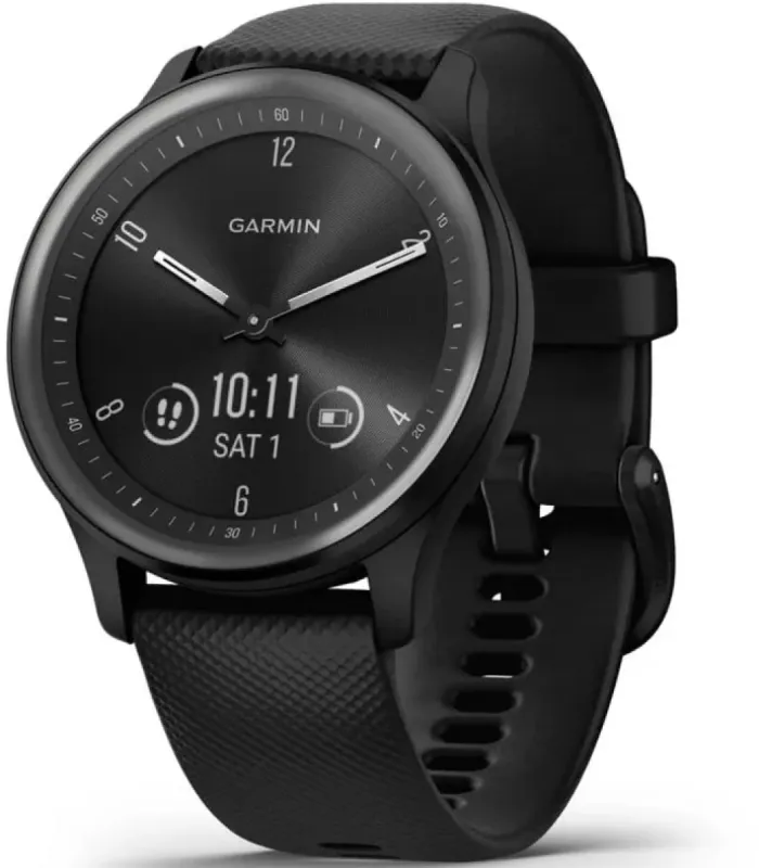 Garmin Vivomove Sport Silicone Band With Slate Accents Watch sold by Jura Watches