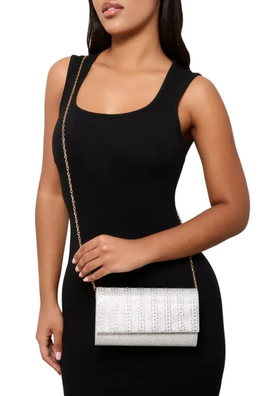 Rhinestone Flap Clutch Purse sold by Rainbow