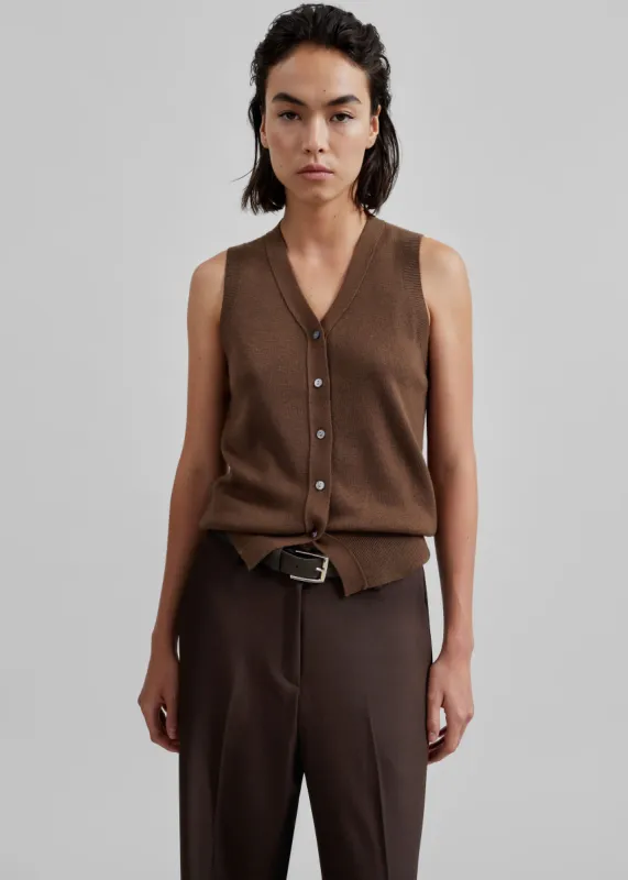 Samah Knit Vest - Brown sold by Frankie Shop