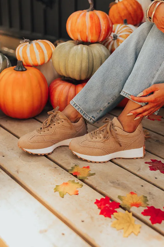 The Blake Corduroy Sneaker in Camel sold by Impressions