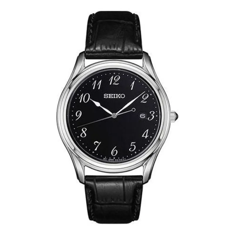 Men's SEIKO Gents Series Retro Business Black Dial Watch Belt SUR305P1 sold by KicksCrew