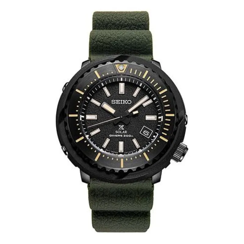Men's SEIKO PROSPEX Series Sports quartz Solar Energy Black Gold SNE543J1 sold by KicksCrew