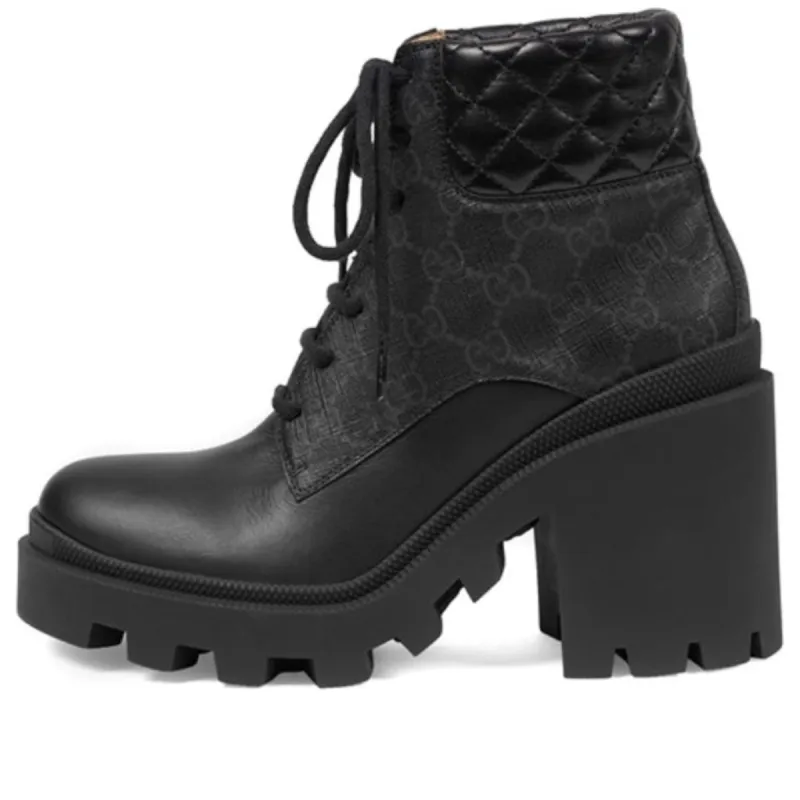 (WMNS) Gucci GG Ankle Boot 'Black' 659691-UC810-1000 sold by KicksCrew