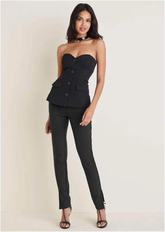 Smoothing Ponte Skinny Pants - Black sold by VENUS