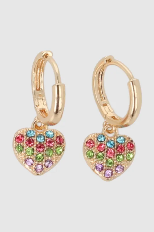 Arracadas corazon brillos sold by Shasa