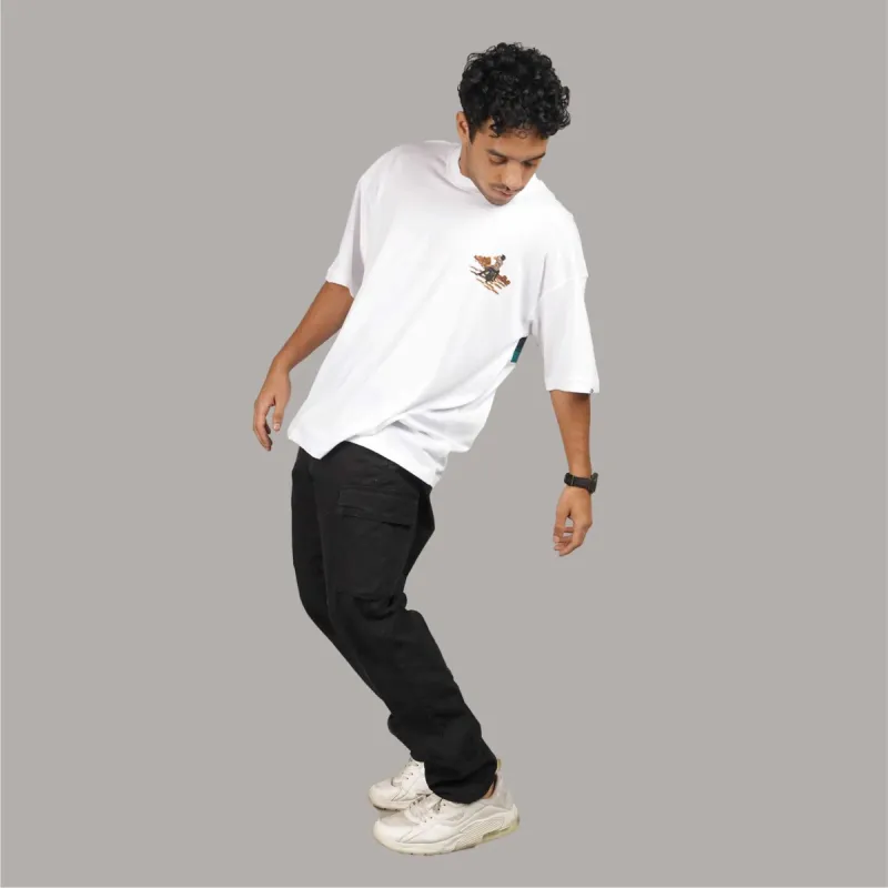 Bike Rider : White Oversize T Shirt sold by Ceazur