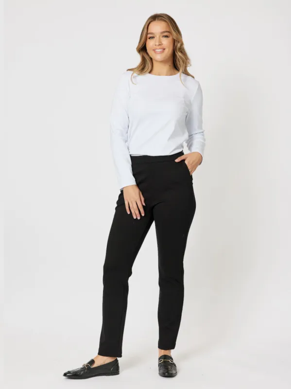 Straight Leg Ponte Pant - Black sold by RC & Co