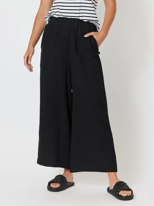 Byron Textured Wide Leg Pant - Black sold by RC & Co