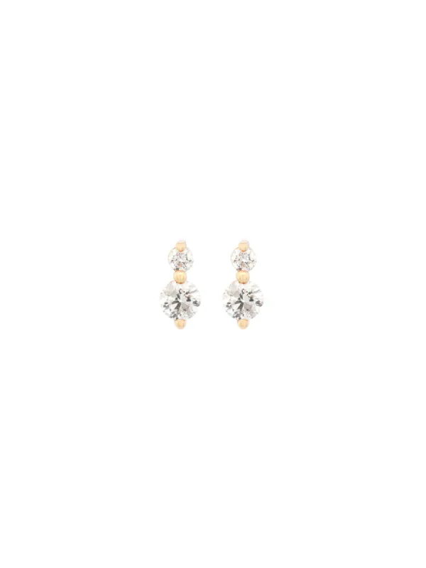 0.50ct Diamond 18K Gold Dainty Double Stud Earrings sold by Wish Fine Jewelry
