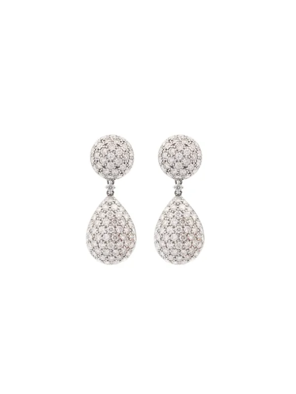 2.60ct Diamond 18K Gold Pave Teardrop Earrings sold by Wish Fine Jewelry