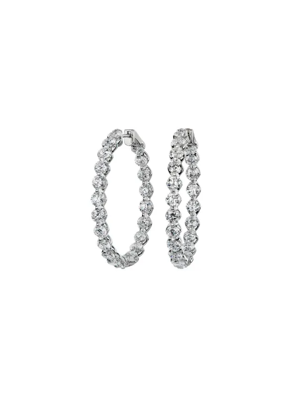 10.50ct Diamond 14K Gold Inside Outside Hoops Earrings sold by Wish Fine Jewelry