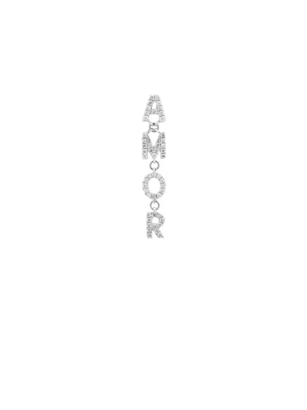 0.20ct Diamond 18K Gold "Amor" Single Dangle Drop Earring sold by Wish Fine Jewelry