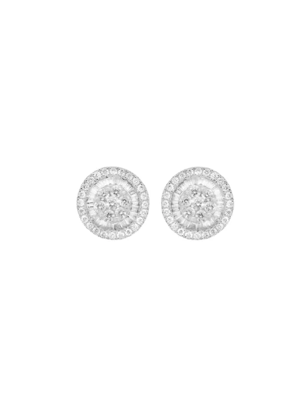 0.76ct Diamond 18K Gold Illusion Set Stud Earrings sold by Wish Fine Jewelry