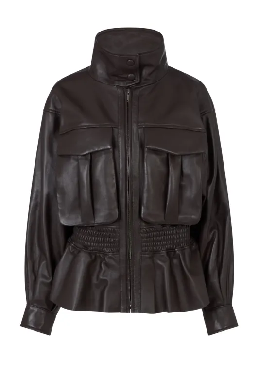 Hazel Leather Jacket sold by DUCIE