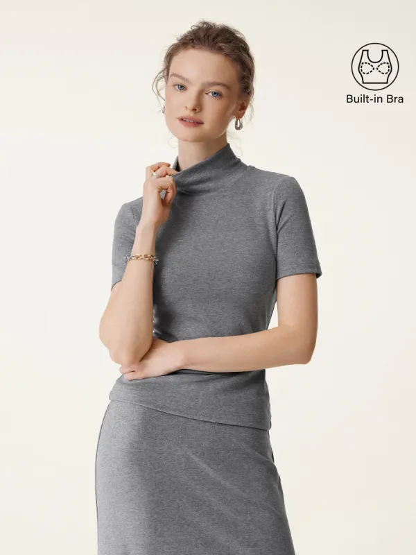 Soft Thermal Mockneck Short Sleeve Brami Top sold by ogl move