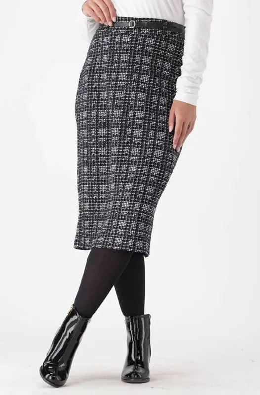 Mary  Belted Pencil Skirt _ 148450 _ Black sold by Dunns