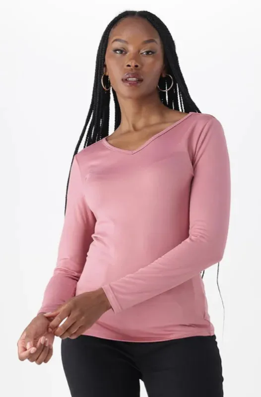 Vayla V Neck Tee _ 149100 _ Pink sold by Dunns