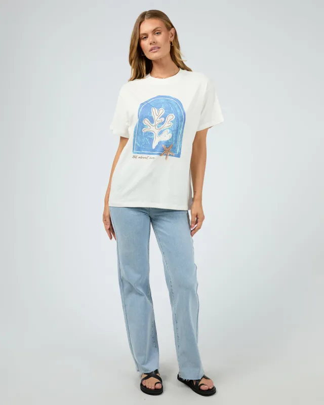 Coral Oversized Tee Vintage White sold by edge clothing