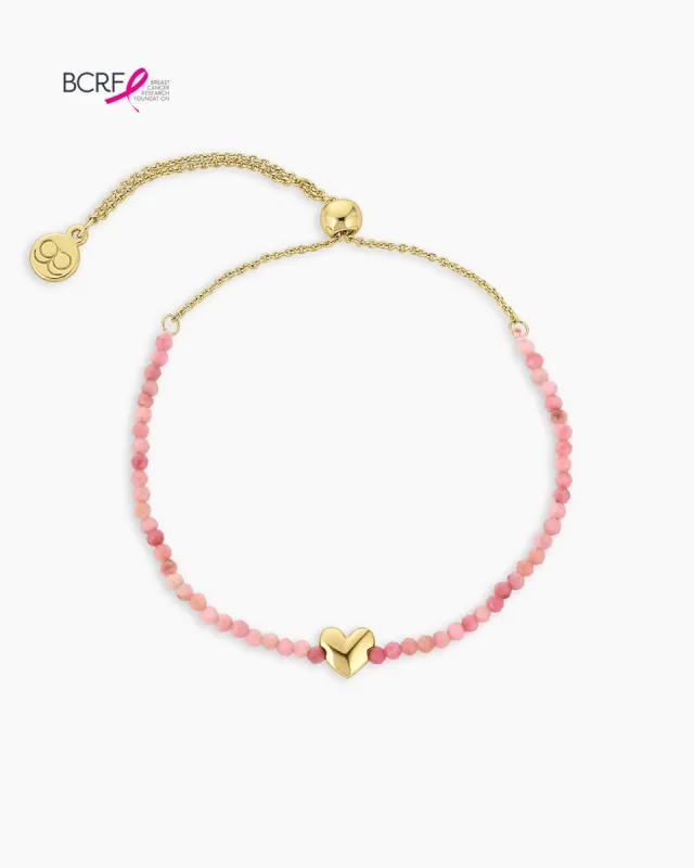 Rhodochrosite Beaded Heart Bracelet sold by Gorjana