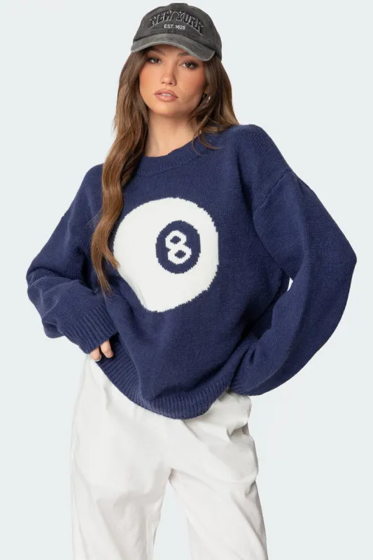 Magic 8 Oversized Chunky Knit Sweater sold by Edikted