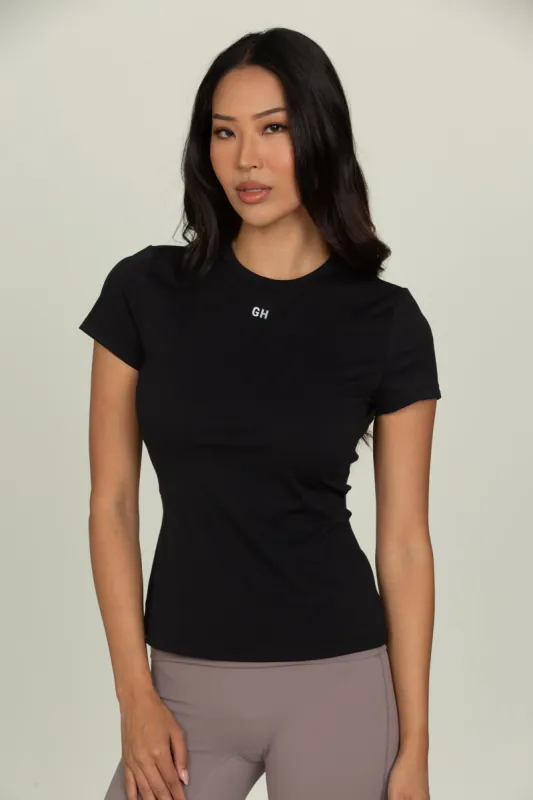 Black Essential Full Length Short Sleeve sold by Gold Hinge