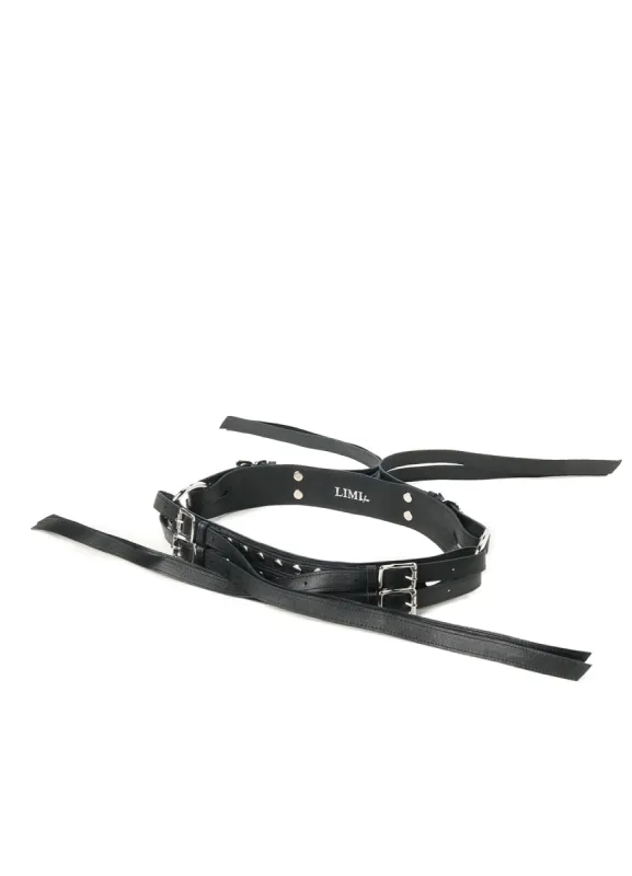 OIL SHRINK 8 BUCKLES BELT sold by Yohji Yamamoto