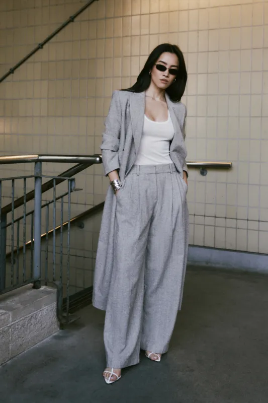 Herringbone Wide Leg Trousers - Herringbone sold by Because of Alice