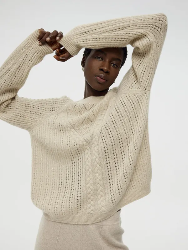 Cashmere Cable Knit Women Sweater sold by Goelia