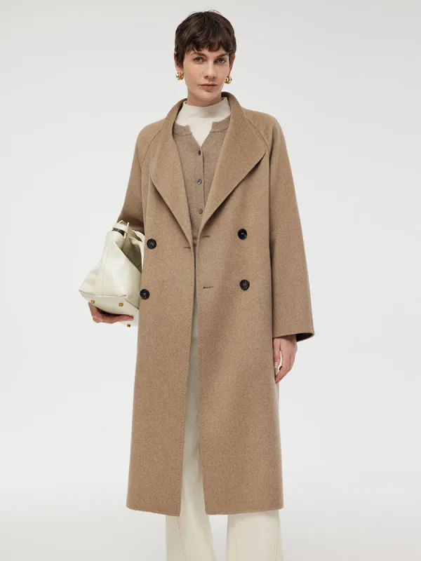 100% Cashmere Lapel Unisex Overcoat sold by Goelia
