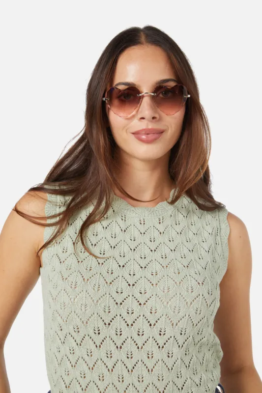 Cool Grey Heart Sunglasses sold by Princess Highway