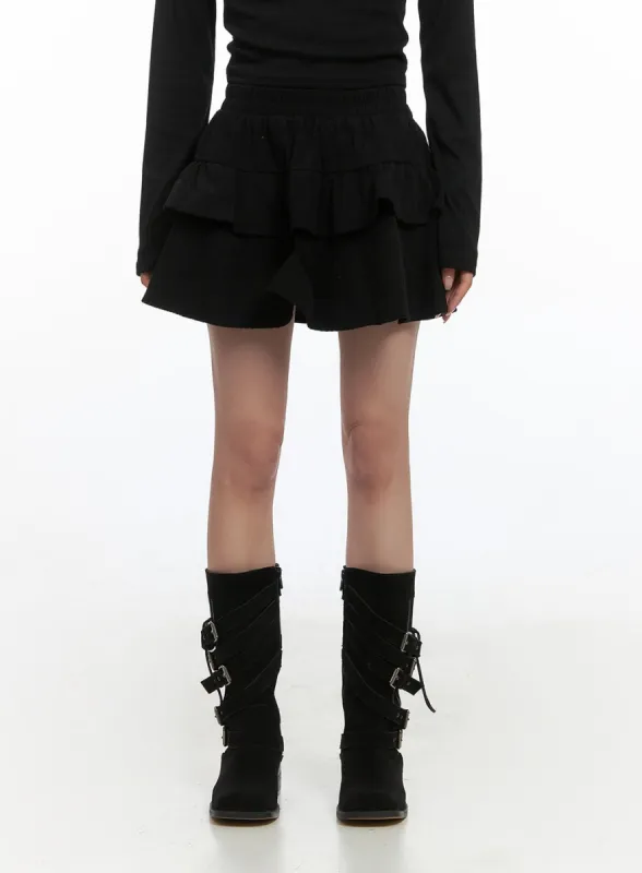 Chic Ruffle Hem Mini Skirt CS430 | Parallel