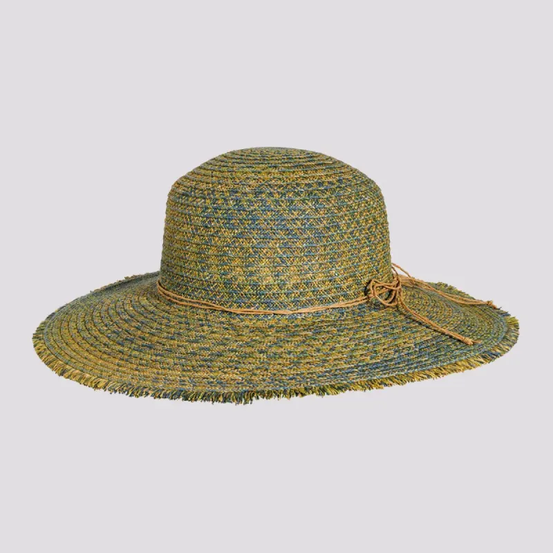 Joy | Womens Sewn Paper Braid Sun Hat with Fringe Edge sold by American Hat Makers