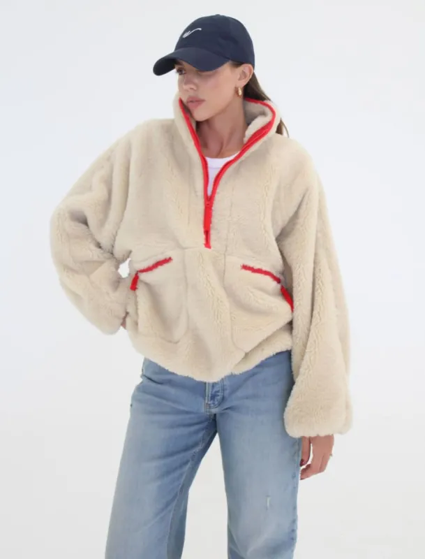 Sun Valley Sherpa | Ecru sold by Rumored