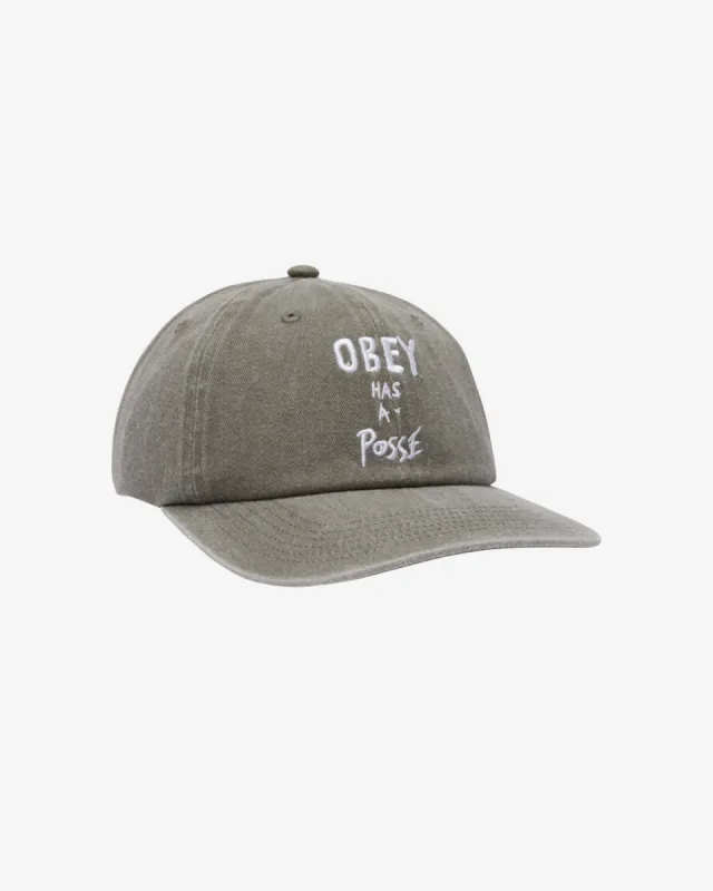 Obey PIGMENT POSSE 6 PANEL SNAPBACK - PIGMENT OLIVE sold by Sun Diego Boardshops