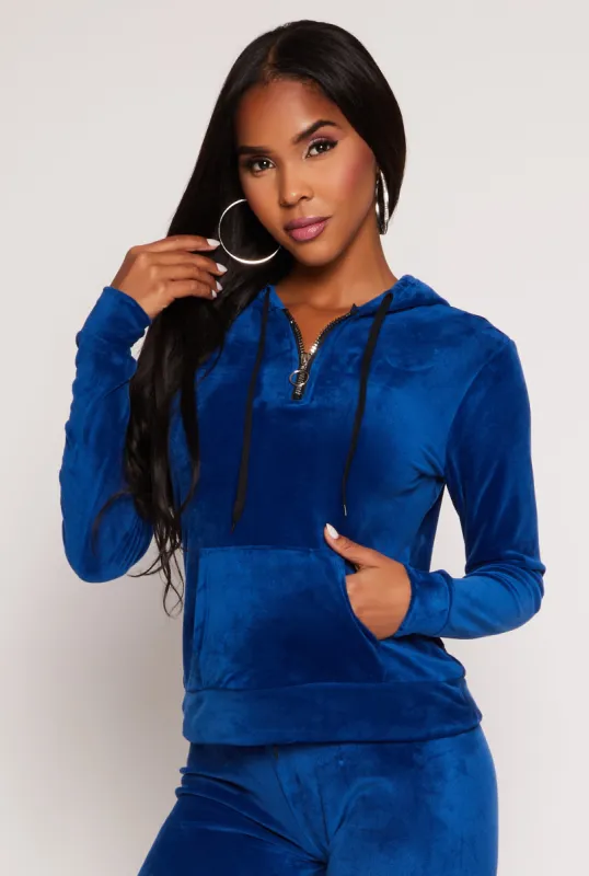 Velour Half Zip Hoodie sold by Rainbow