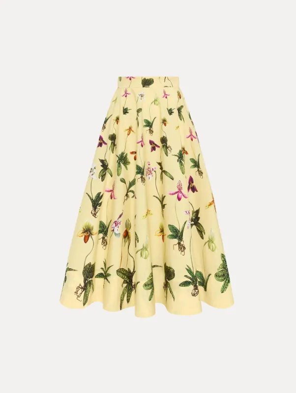Orchid Cotton Poplin Skirt sold by Oscar de la Renta