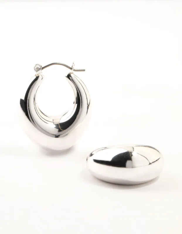 Silver Plated Creole Medium Earrings sold by lovisa
