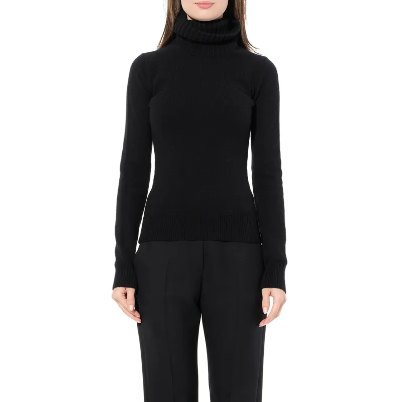 Cashmere High Neck Knitwear in Black sold by MARAIS