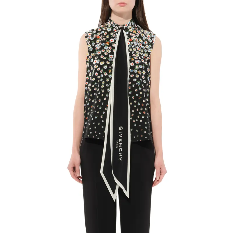 Daisies Sleeveless Shirts in Black sold by MARAIS