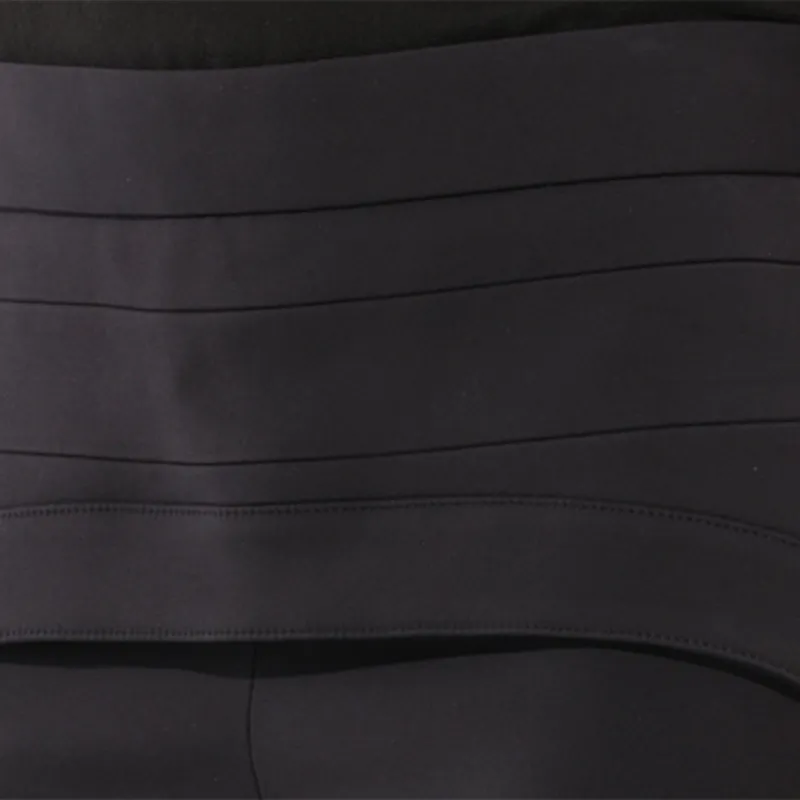 Layered Skirt Pants with Zip in Black sold by MARAIS