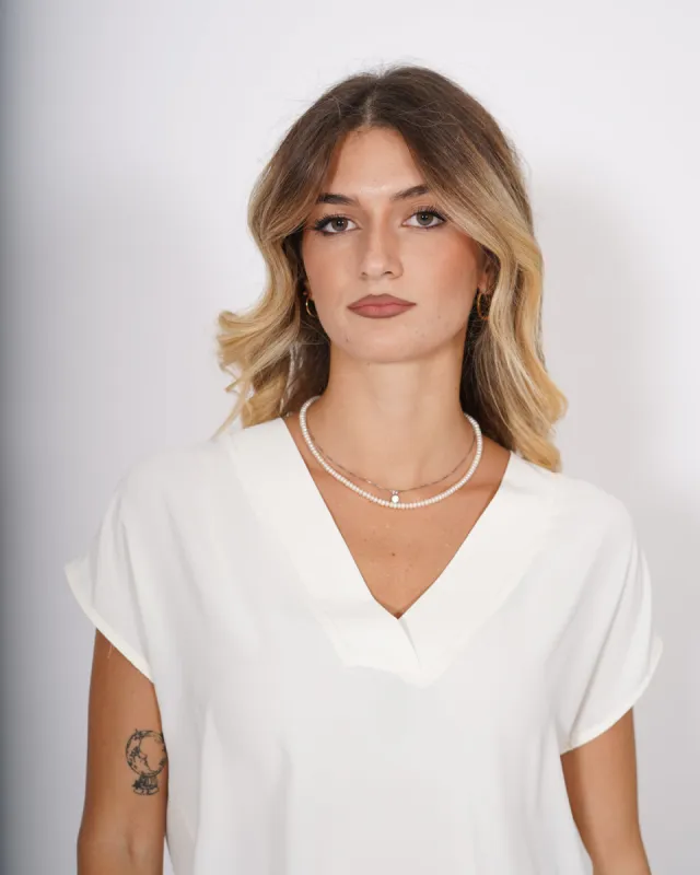Blusa scollo a v in mano seta - Samira sold by Hope Fashion
