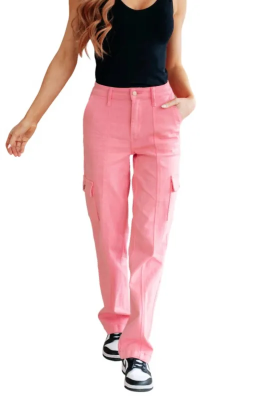 Judy Blue - High Rise Cargo Straight Jeans sold by Reitmans