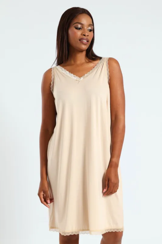 Full Slip With Lace - Beige sold by Edgars 