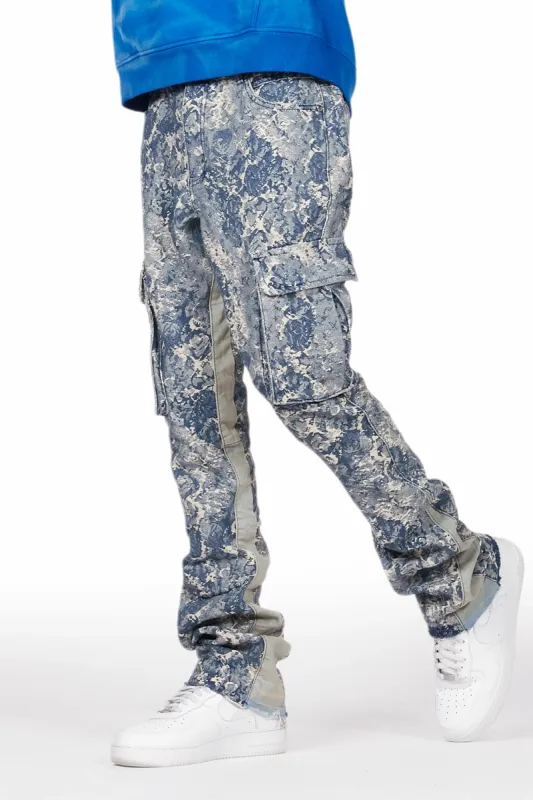 Bower Light Blue Stacked Flare Jean sold by Rockstar Original