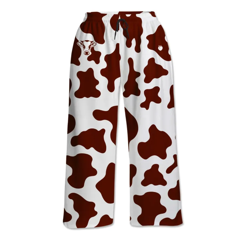 Unisex Lounge Pants - Brown Cow Print sold by Flex Living