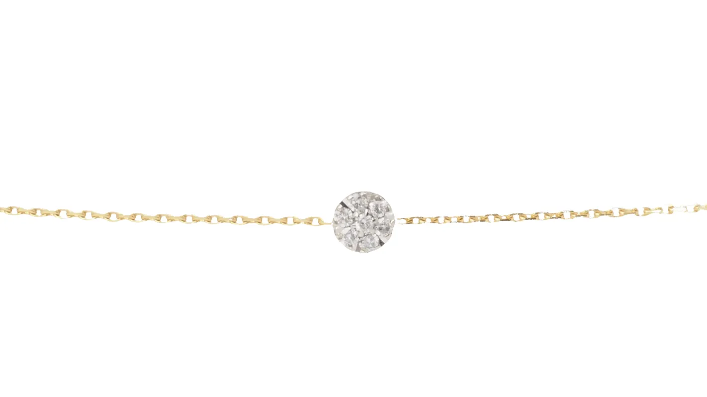 Bracelet souple en or jaune et diamants sold by 58 Facettes