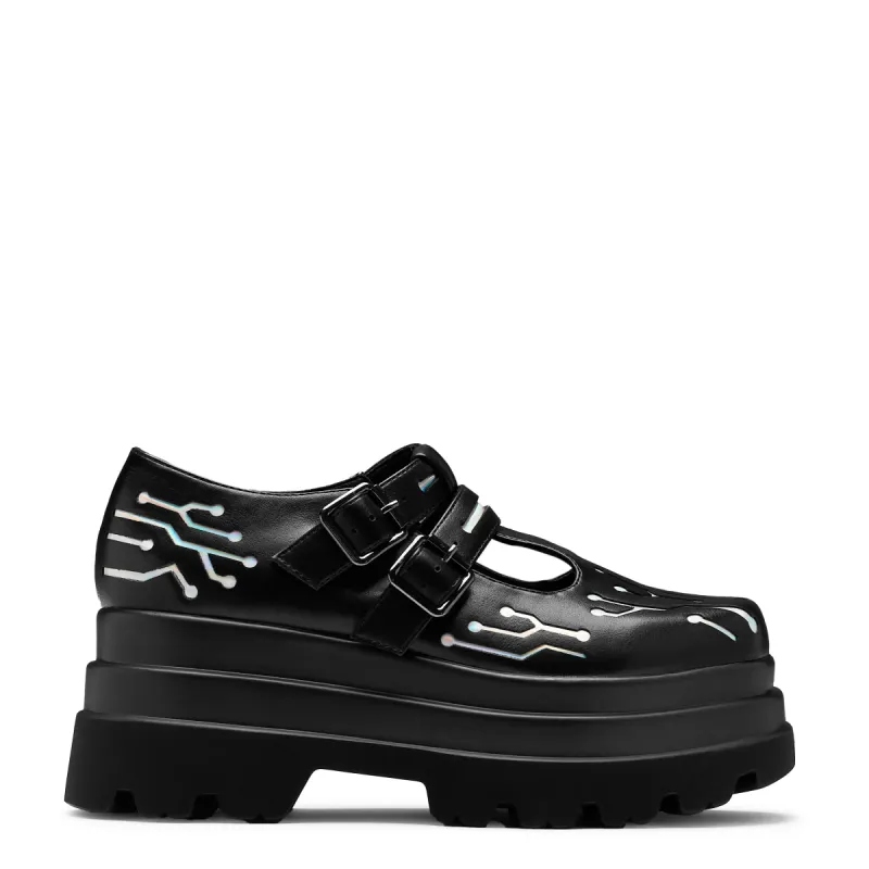 Cybernetic Stomper Mary Janes - Silver sold by Koi Footwear