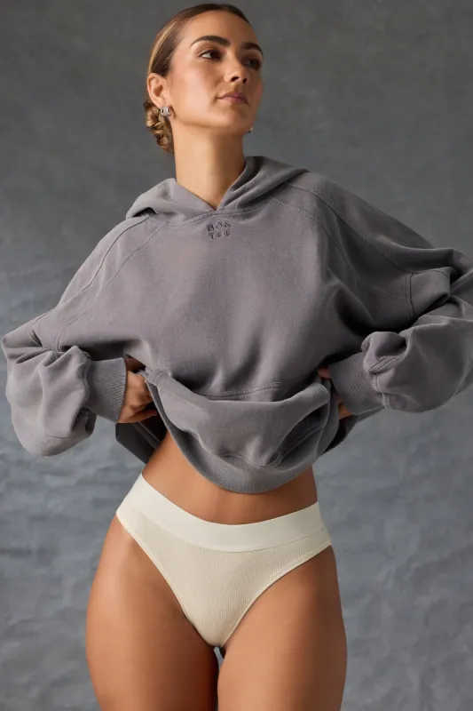 Oversized Hoodie in Washed Charcoal sold by Bo + Tee